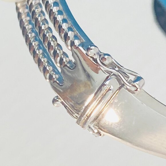 Vintage Sterling Silver Floral Pearl Bracelet –Stamped H 925 China - Picture 9 of 10